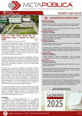 Imagem da notícia BOLETIM SEMANAL Nº 022